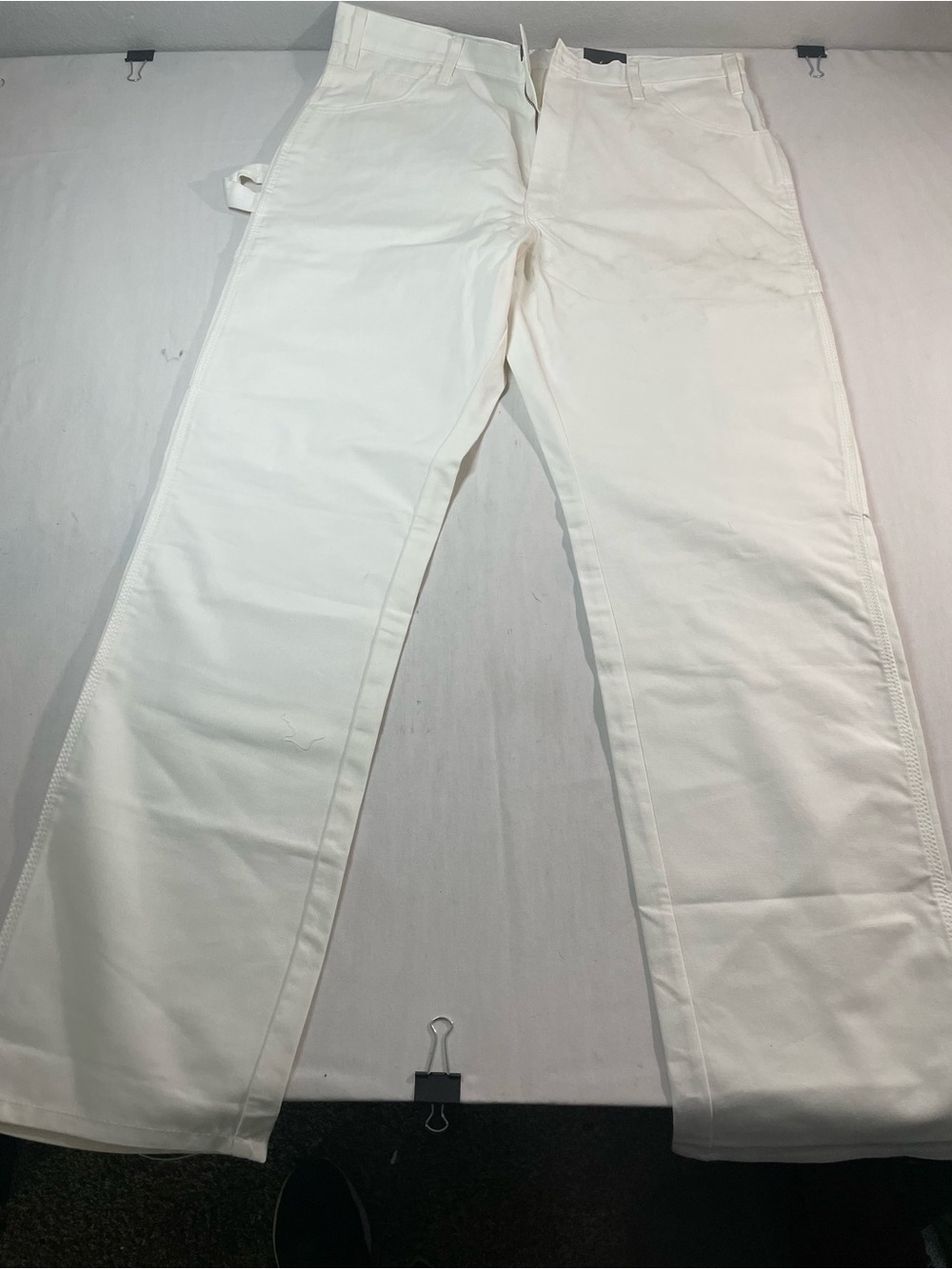 Men's White Straight-Leg Work Pants